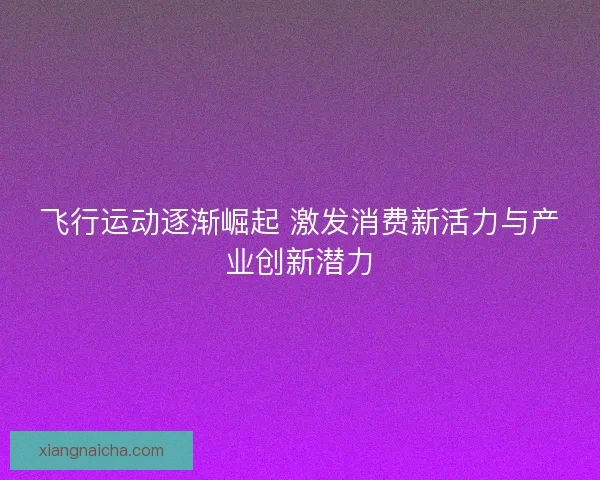 飞行运动逐渐崛起 激发消费新活力与产业创新潜力