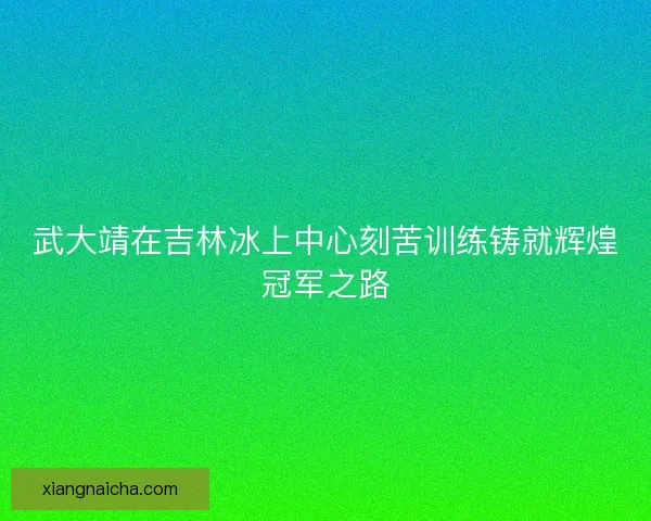 武大靖在吉林冰上中心刻苦训练铸就辉煌冠军之路