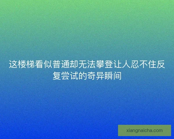 这楼梯看似普通却无法攀登让人忍不住反复尝试的奇异瞬间