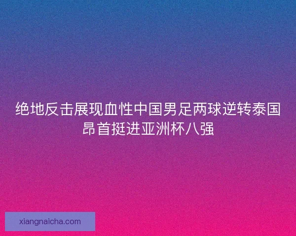 绝地反击展现血性中国男足两球逆转泰国昂首挺进亚洲杯八强