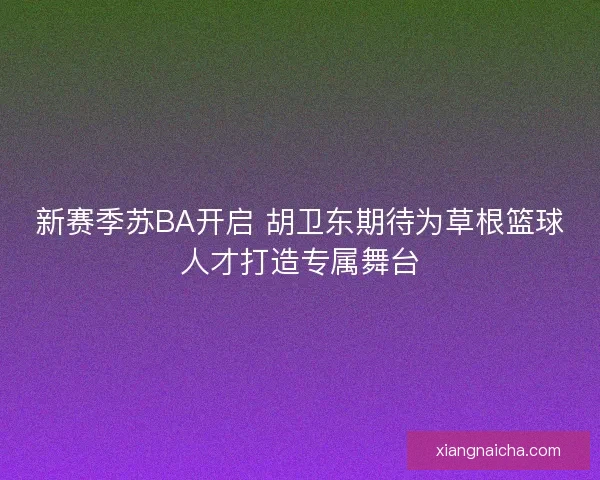 新赛季苏BA开启 胡卫东期待为草根篮球人才打造专属舞台 新赛季苏BA开启 胡卫东期待为草根篮球人才打造专属舞台