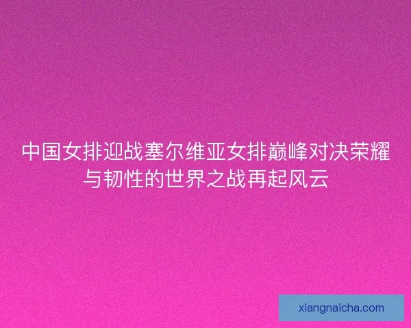 中国女排迎战塞尔维亚女排巅峰对决荣耀与韧性的世界之战再起风云